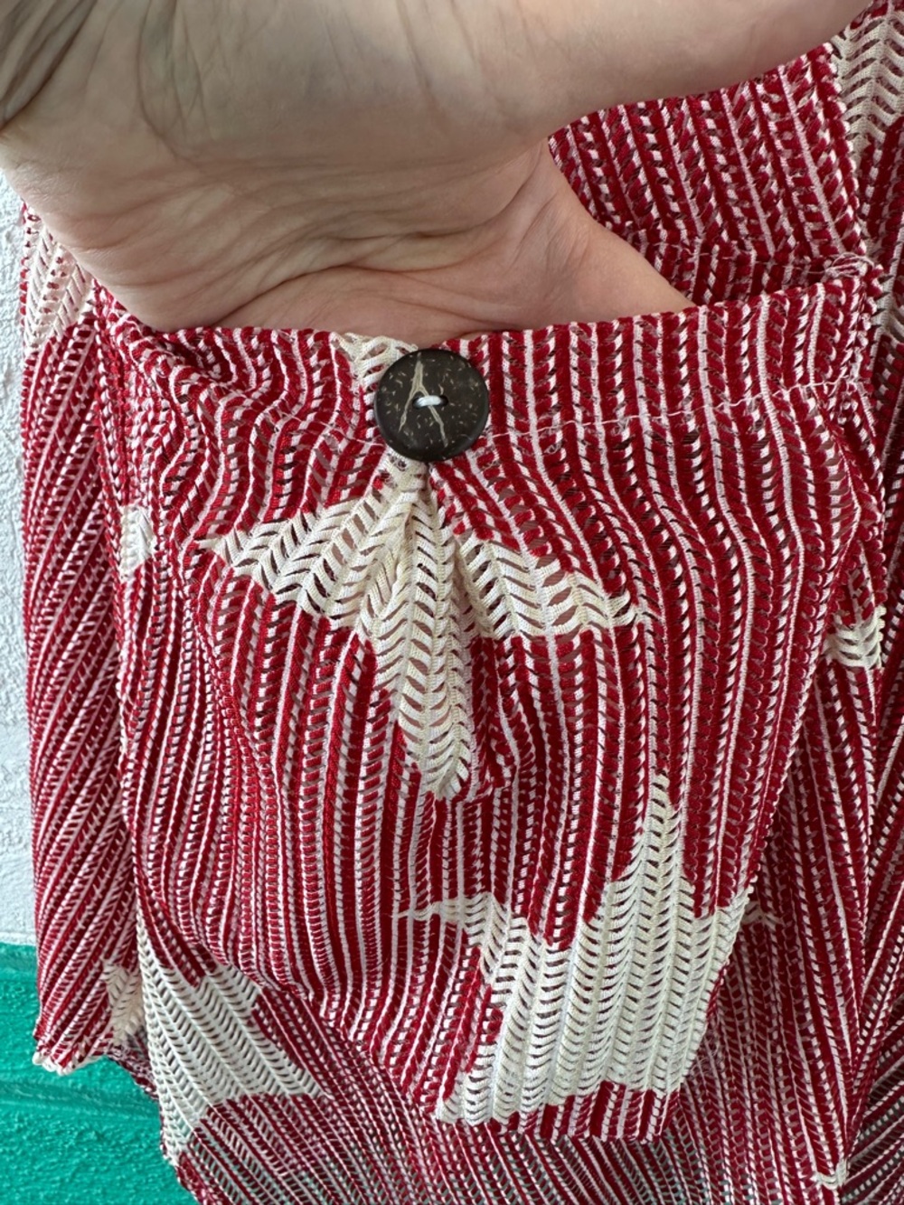 Paradise Red White Stars Swim Cover Up Pockets Sleeveless Medium Large - Picture 12 of 14